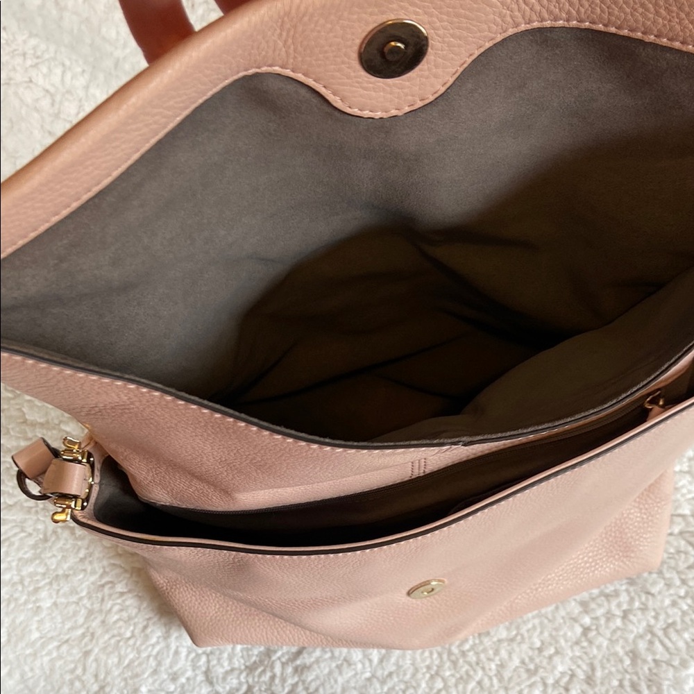 Vince Camuto Cameo Rose Leather Shoulder Bag with Gold Hardware - Picture 6 of 14